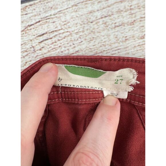 Anthropologie Green Dot Front Seam Pants Women's Size 27 Brick Red - Picture 7 of 10